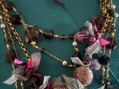 🔴 Vintage-Halsketten, Modeschmuck, Anhänger, Perlen, Samtketten, 70er/90er Jahre, Nr. 1 