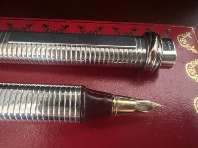 CARTIER Stylo À Plume Vendôme Trinity ARGENT MASSIF 925 Cartouches Vintage 1