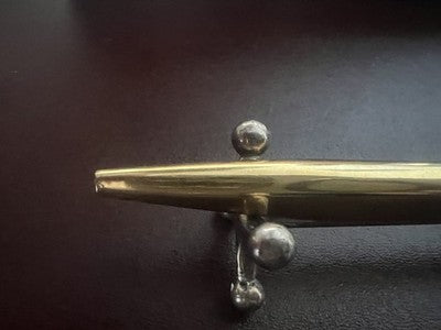 🔴 BULGARI Eccentric Twist gold-plated ballpoint pen with case, vintage writing