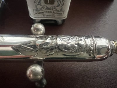 Rotes Ferrari-Füllfederhalter-Schreibset aus silbernem 925er Sterlingsilber mit Tinten 