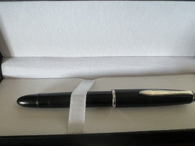🔴 ERO penna stilografica nera a pistone pennino EF scrive vintage