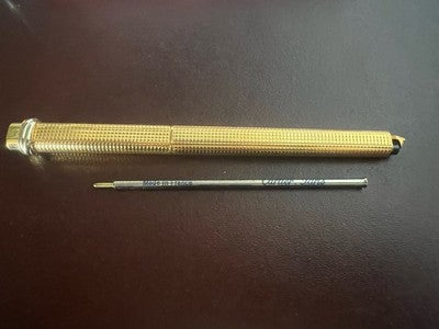 🔴 CARTIER penna sfera Trinity Godron placcata oro iniziali MC con astuccio
