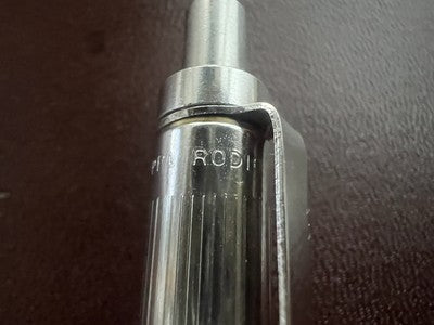 🔴 MONTEGRAPPA penna sfera cromata finitura RODIO pulsante a scatto scrive