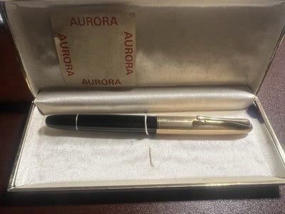 🔴 AURORA penna stilografica 88 pistone pennino ORO M scrive vintage 565435