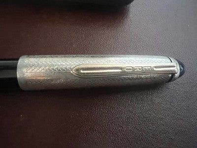 🔴 ERO penna stilografica nera a pistone pennino F scrive vintage