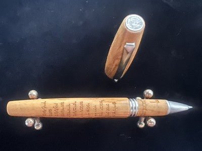 🔴 MONTEGRAPPA Peace Kugelschreiber aus Olivenholz mit hebräischen Gravuren, limitierte Auflage 