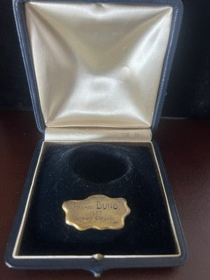 Duno-Preis 1957, vergoldete Schachtel, 800er Silberplakette, Giorgio Borgato 