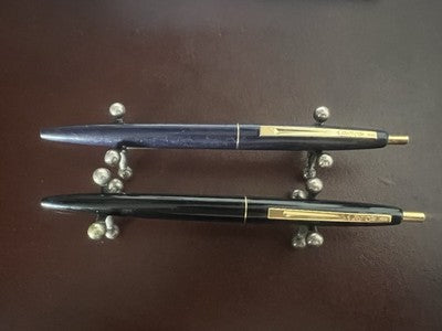 🔴 BIC penne a sfera Clic Mexico blu e nera clip dorata vintage 2 pezzi