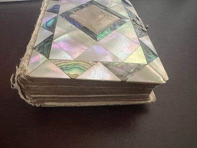 🔴 Libro di preghiere La Via del Paradiso del 1892 mosaico effetto madreperla