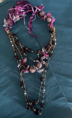 Halsketten Vintage Modeschmuck Anhänger Perlen Samt Ketten Jahre ’70/’90 N.