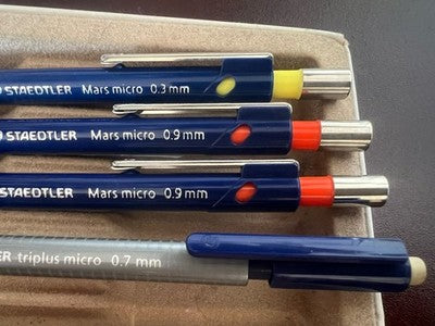 Staedtler Druckbleistifte Mars Micro 0,9/0,3 mm + Triplus Micro 0,7 mm (NOS) 