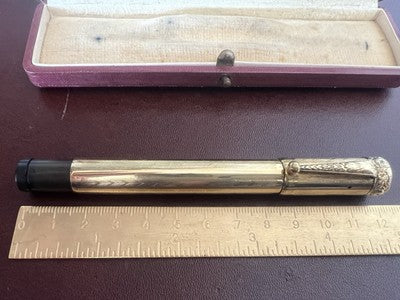 ENRIKA Stylo À Plume Rentrant Nib OR Fonctionne Vintage 