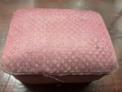 🔴 Scatola orecchini astuccio cofanetto tessuto NUMERATA chiusura antica 1920