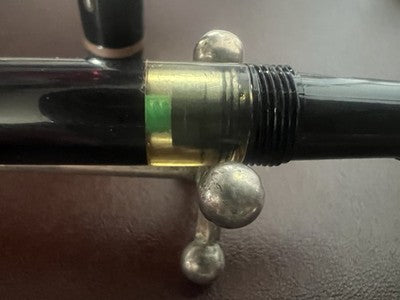 Linz Stift Füllfederhalter Schwarz Kolben Feder Gold 14 KT Schreibt Vintage