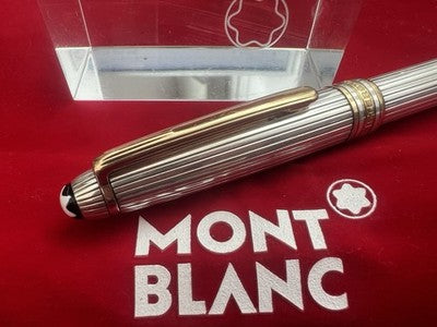 🔴 MONTBLANC Meisterstück Solitaire 164 Ballpoint Pen Solid Silver 925 SUPER 