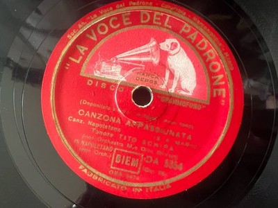 🔴 Dischi LA VOCE del PADRONE 78 giri ceralacca Tito Schipa Guardame grammofono