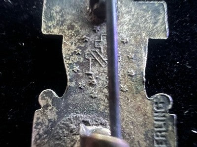 🔴 Madonna Miracolosa ARGENTO 925 bandiera USA WW2 spilla 2 GUERRA MONDIALE