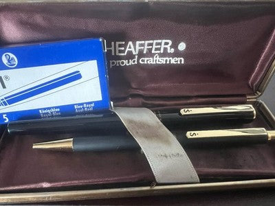 Stylo Plume SHEAFFER Sentinel Laque F4 + Stylo À Bille Ensemble Vintage Boîte