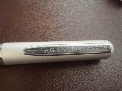 🔴 A.G. SPALDING & BROS penna stilografica RF lacca cromata satinata pennino F
