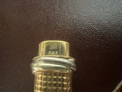 🔴 CARTIER penna sfera Trinity Godron placcata oro iniziali MC con astuccio