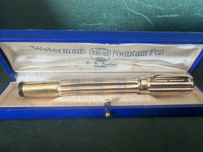 🔴 WATERMAN'S penna stilografica retrattile pennino ORO funziona vintage B