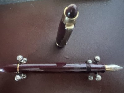 Nazaréen Gabrielli Stylo-Plume Stylo à Plume Bordeaux À Piston F Trousse