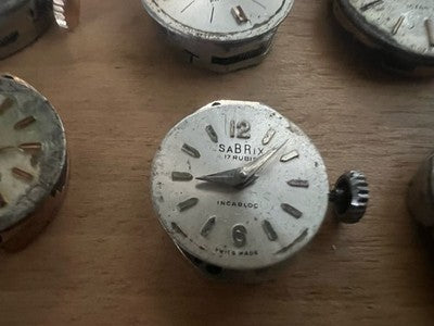 🔴 Meccanismi e quadranti orologi da polso donna vintage ricambi movimenti 10PZ