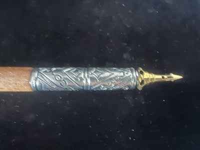 🔴 Penna stilografica LEGNO tornito da calamaio cesellata con pennini vintage