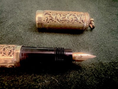 Europe Pen Fountain Pen Retractable Pen Gold 14 And Pencil Embroidery Vintage