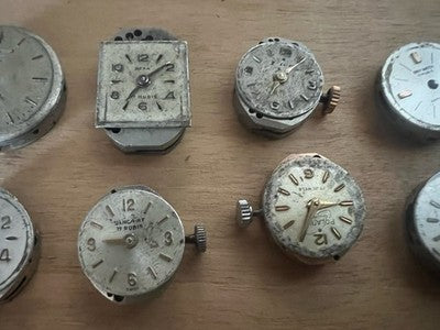 🔴 Meccanismi e quadranti orologi da polso donna vintage ricambi movimenti 10PZ