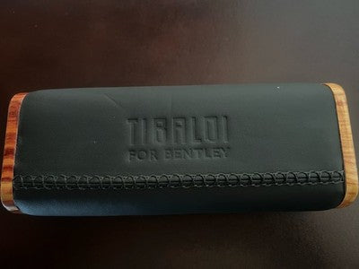 Tibaldi Schachtel Box Stift Bentley Leder Schwarz Holz Wurzelholz Tür Stifte C