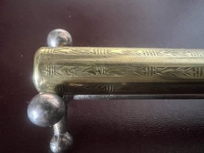 🔴 Penna stilografica placcata oro eyedropper Art Nouveau scrive antica 1915