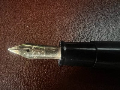 🔴 Penna stilografica stiloforo pennino ORO 14 KT M e sfera scrivania vintage