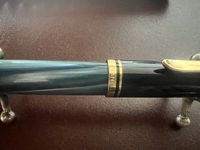 PELIKAN Bolígrafo K200 Azul Mármoleado Con Vetas Iridiscentes Vintage 1980