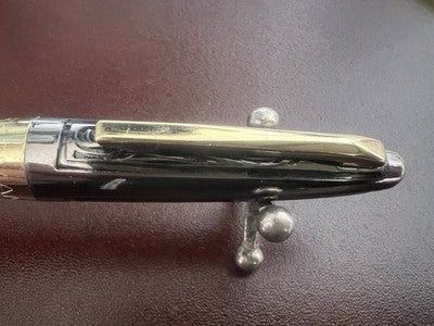 🔴 MARKSMAN penna stilografica metallo cesellato canna di fucile vintage