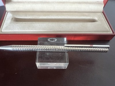 🔴 DUPONT penna sfera placcata argento grande eleganza francese scrive astuccio