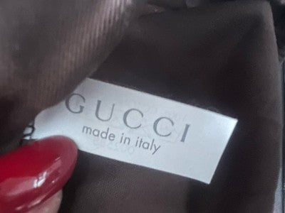 🔴 GUCCI sacca borsa antipolvere cotone L 25,5 H 24 cm chiudibile con lacci