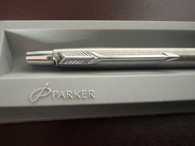 🔴 PARKER penna sfera cromata Imperial classic scrive con astuccio B