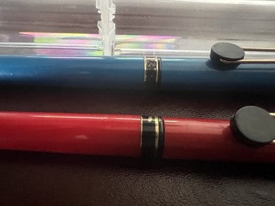 Pierre Cardin Stylo-Plume à Bille Rouge Et Bleu Bobst Caps Automatique Vintage
