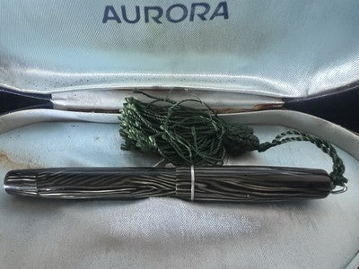 🔴 AURORA penna stilografica SELENE celluloide verde pennino originale scrive 30