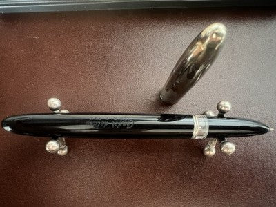 CONDOR Pluma Estilográfica Negra DELUXE A Pistón Escribe Vintage 1950