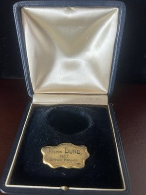 Duno-Preis 1957, vergoldete Schachtel, 800er Silberplakette, Giorgio Borgato 