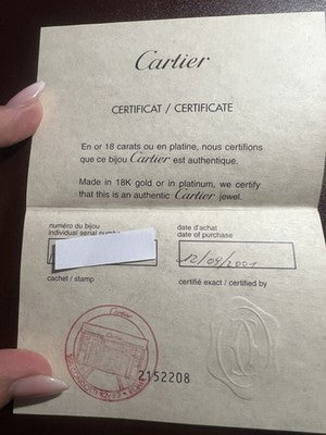 🔴 CARTIER certificato GARANZIA gioiello oro platino libretto Roma vintage 2001
