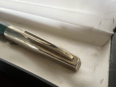 🔴 Penna stilografica VERDE meccanismo a pistone scrive vintage 1950 C