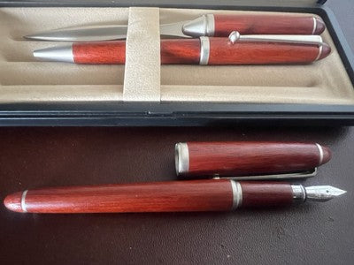 🔴 Penna sfera stilografica tagliacarte LEGNO Iridium 7 scrivono vintage