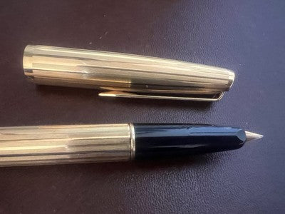Aurora Stylo-Plume Stylo à Plume Et Sphère 98 Or F Scrivono Plaqué Vintage
