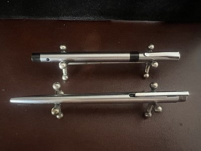 🔴 WATERMAN penne a sfera metallo satinato una con cappuccio a scatto vintag