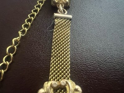 Kette Montre Poche Victorienne Avec Sceau Vierge Pinchbeck Antique 1800 N5 