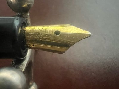 🔴 CONDOR penna stilografica stiloforo scrivania pistone pennino Italic vintage