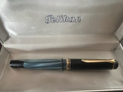 🔴 PELIKAN penna sfera K200 Marbled Blue venature iridescenti vintage 1980